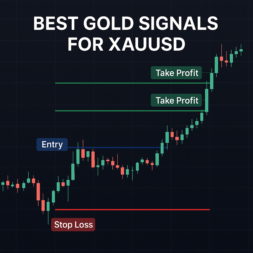 Best gold signals for XAUUSD with marked entry, stop loss, and take profit levels